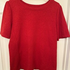LOFT Vibrant Red Short Sleeve Top